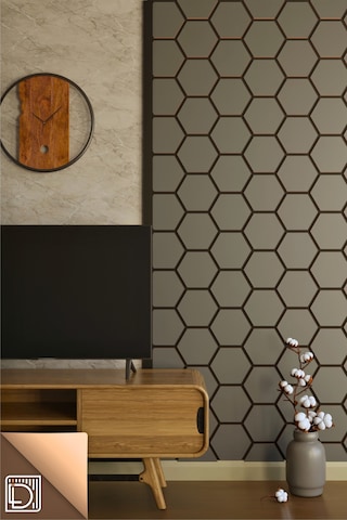 Ahşap Altıgen Petek Akustik Duvar Kaplama Paneli Mdf 68x56cm Antrasit
