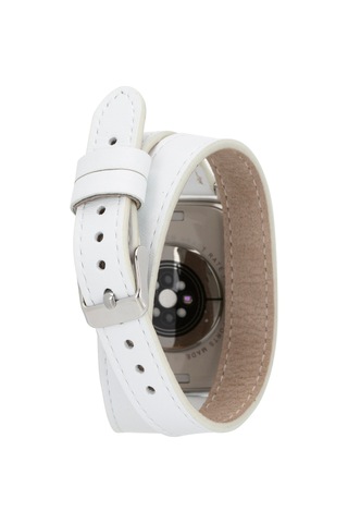 Alpıne Slim Double Tour Ivory White Hakiki Deri Apple Uyumlu Watch Kordonu - 44/45/46/49mm