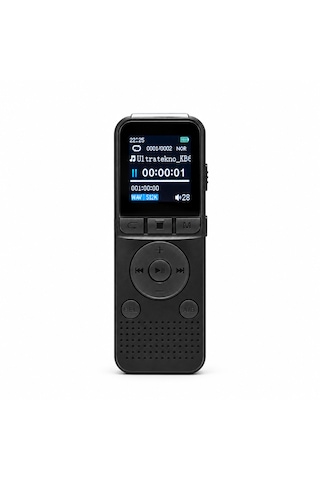 Ultratekno Kb65 32gb Pilli Dijital Ses Kayıt Cihazı, Ekranlı Wav Kaydedici, Ses Algılamalı Kayıt, Mp3 Çalar
