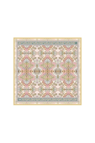 Belli Sarı Etnik Desen %100 Twill İpek Eşarp 4304 - 32 Belli Sarı Etnik Desen %100 Twill İpek Eşarp 4304 - 32