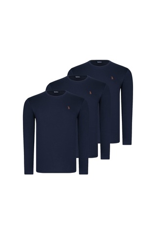 Üçlü Set T8588 Dewberry Yuvarlak Yaka Erkek Sweatshırt-lacivert-lacivert-lacivert Lacivert-lacivert-lacivert