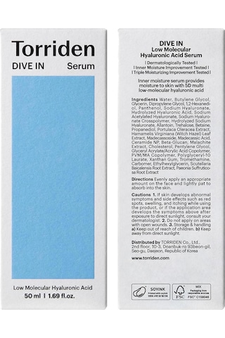 Torriden Dive In Düşük Moleküler Hyaluronik Asit Nemlendirici Serum 50ml