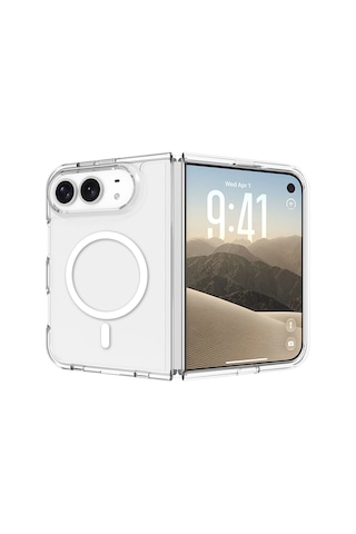 Apple Uyumlu Apple Uyumlu iPhone Duo Kılıf Zore M-safe Şarj Özellikli Şeffaf Kamera Çerçeveli Uts Pc Kapak