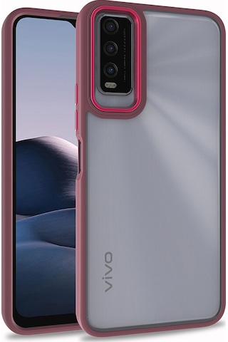 Zore Vivo Y20 Kılıf Msra Flora Kapak - Kırmızı Kırmızı