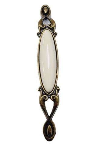 Miray 128 Mm Metal Antik Sarı Beyaz Porselen / 5 Adet Sarı