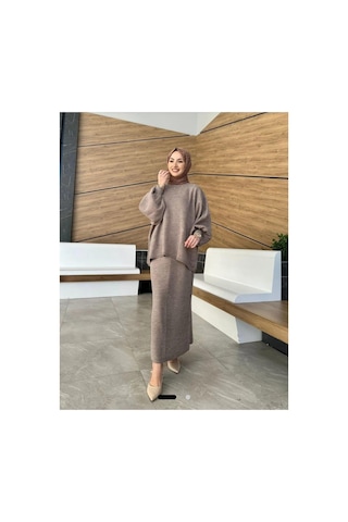Bomii Triko 2 Li Takım Kazak Etek Krem - 938331387 Krem