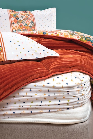 Yataş Bedding Diamond Çift Kişilik Triola Set Turuncu