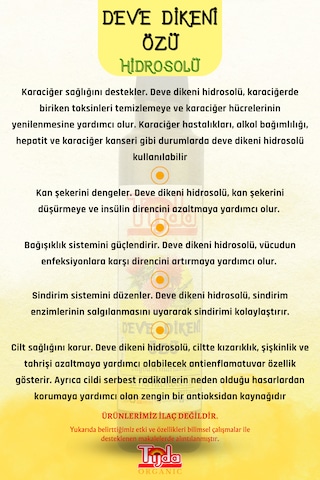 Deve Dikeni Özü Silybum Marianum Hidrosolü 250 Ml %100 Saf