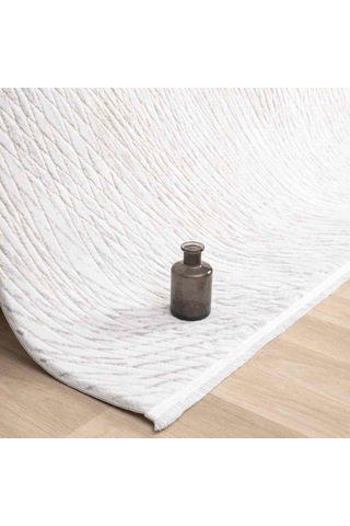 Krem Gri Soyut Çizgili Modern Halı - Mk0555grl