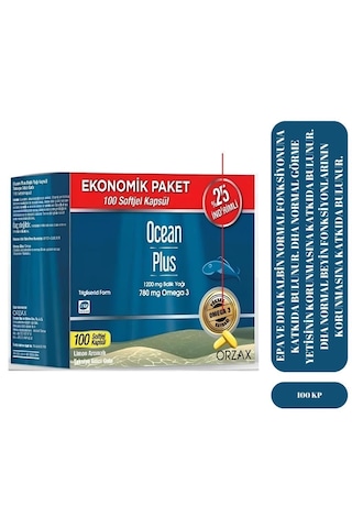Ocean Plus Balık Yağı Omega3 1200 Mg 100 Softjel Kapsül Ekonomik Paket