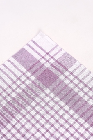 Pamuklu Lila Renkli Pöti Kareli 4'lü Kurulama Bezi, Beslenme Örtüsü, Servis Peçetesi