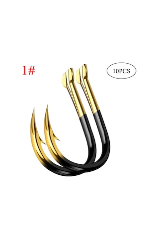 Jeehugo Tungsten Alloy Balık İğnesi Siyah Altın, 10 Adet, 1 Numaralı Av Aracı