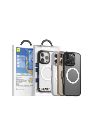 Apple Uyumlu iPhone Blueo 16 Pro Gri Skin friendly Anti drop Magnetic M