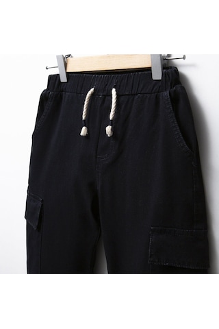 Overdo Kids Erkek Çocuk Kargo Cepli Paçası Beli Lastikli Jogger Pantolon Lacivert