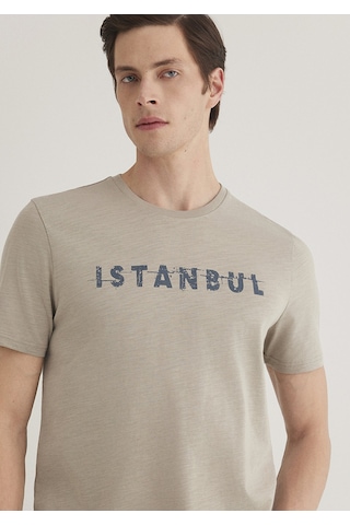 Mavi - Istanbul Baskılı Gri Tişört 066282-31935-Gri