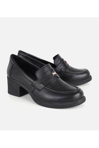 Hotiç Kadın Deri Siyah Yumuşak Dokulu Topuklu Klasik Loafer 01ayh331930a100 01ayh331930a100