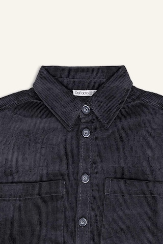Defacto Erkek Çocuk Oversize Geniş Kalıp Polo Yaka Kadife Uzun Kollu Gömlek C9079a824wnar210 Antrasit