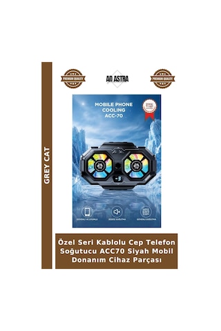 Özel Seri Kablolu Cep Telefon Soğutucu Acc70 Siyah Mobil Donanım Cihaz Parçası