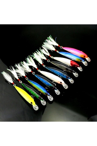 Valkyrie 10 Adet 9cm 7.2gr Tüylü Minnow Rapala Suni Spin Olta Balık Yemi