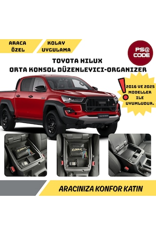 Toyota Hilux 2016-2025 İle Uyumlu, Orta Konsol Düzenleyici-organizer
