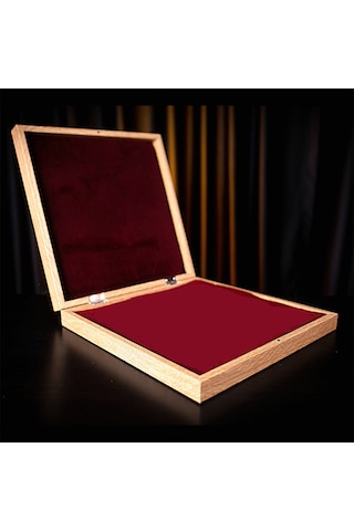Rustik Ceviz Desenli Mdf Ahşap Sandıklı Satranç Tahtası 36x36x6 Cm