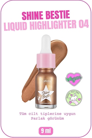 Callista Shine Bestie Highlighter Işıltılı Likit Aydınlatıcı - 04 Sunset Pixie