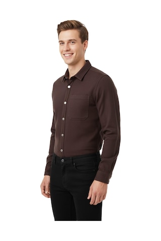 Erkek Spor Silim Fit Kanvas Tek Cepli Gömlek Bgl-st04955 Kahverengi