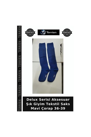 Terrien Delux Serisi Aksesuar Şık Giyim Tekstil Saks Mavi Çorap 36-39