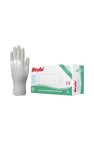 Beybi Pudralı Lateks Muayene Eldiveni 100'lü x 20 Kutu Beybi Pudralı Lateks Muayene Eldiveni 100'lü x 20 Kutu