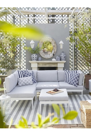 Luna Özel Metal Bahçe Oturma Grubu Gri