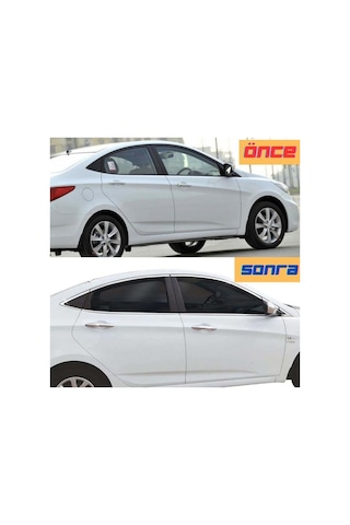 Hyundai Accent Blue 2011-2017 Tamtur 14 Parça Krom Cam Çıtası
