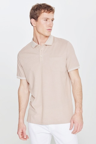 Ac&Co / Altınyıldız Classics Polo Yaka Cepli Regular Fit Bol Kesim Düz Tişört - 482518226 Bej