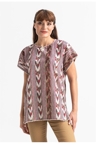Kısa Kol Şile Bezi Kilim Yazlık Bluz Tek Renk Tkrn Tek Renk
