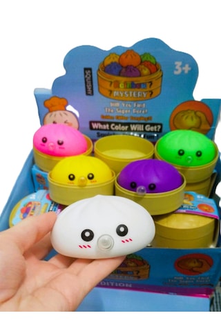 Baloncuklu Squishy Stres Topu Sıkılabilir Duyusal Oyuncak Çin Mantısı Kutu Şeklinde -10 Cm- 1 Adet Çok  Renkli