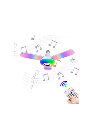 Helios Hs 2092 36 Watt 4 Kollu Bluetooth Hoparlör Müzik Çalar Led Ampul Beyaz