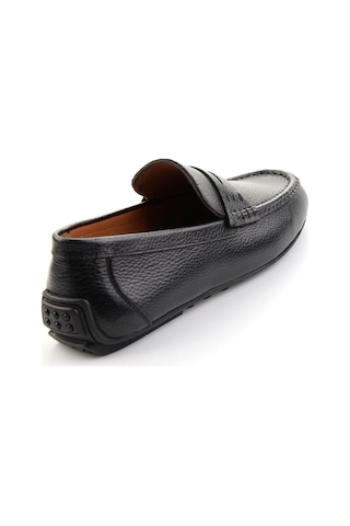 Bambi Siyah Hakiki Deri Erkek Loafer Ayakkabı E01547011240 Siyah