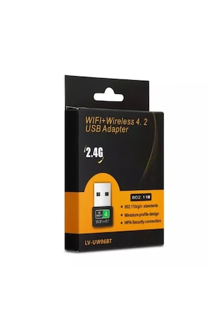 Pix-Link LV-UW06BT USB Bluetooth 4.2 + Wİ-Fİ802.11N Wireless Adaptör Dongle