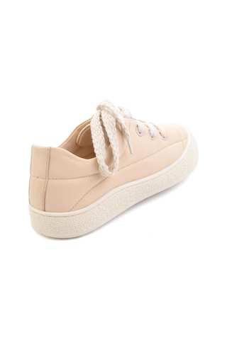 Bambi Bej Hakiki Deri Kadın Sneaker K01331780903