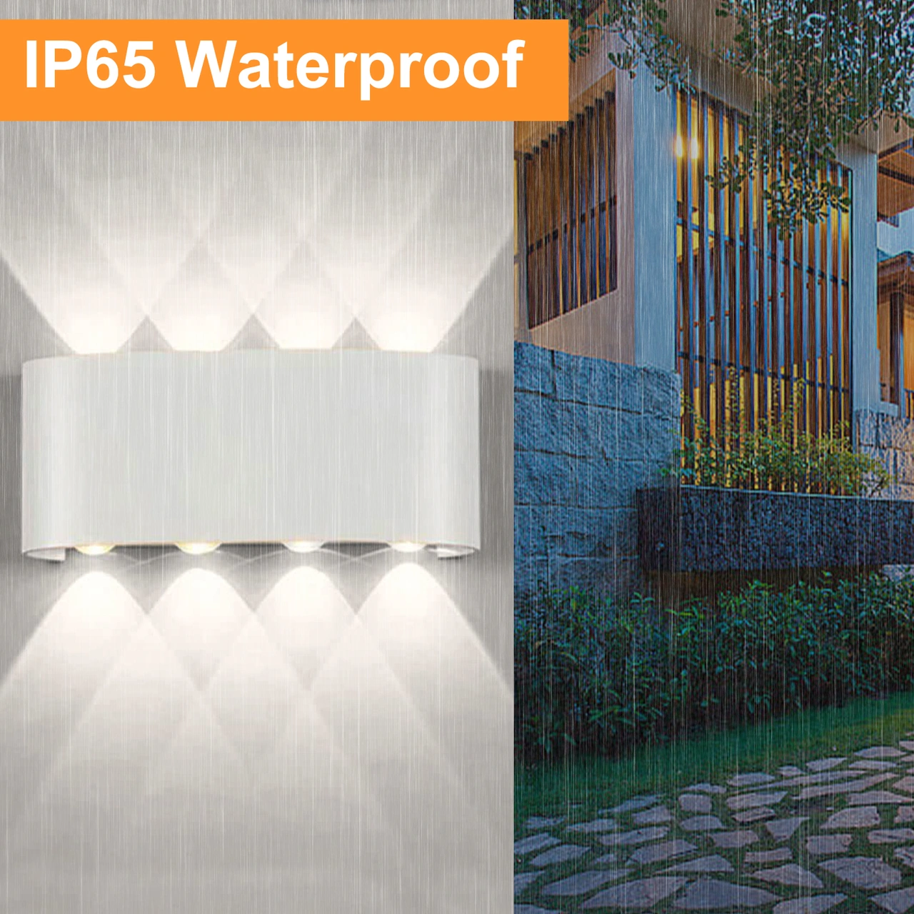 Hangfox Alüminyum Led Duvar Lambası 8w 6500k Beyaz Ip65 Isık Efekti Oturma Odası Yatak Odası Koridor Dekoratif Aydınlatma Beyaz