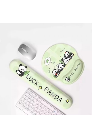 Pembe Panda Mouse Pad Bilek Desteği Kızlar İçin Sevimli Kaymaz Bilgisayar Ofis Yüksek Kaliteli Silikon Klavye El Desteği Bilek Desteği