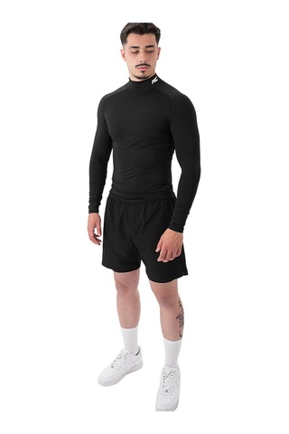 Musclecloth Tech Mock Uzun Kollu T-shirt Siyah Siyah