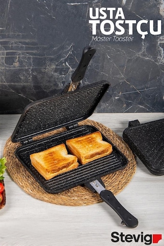 Stevig Usta Tostçu Granit Döküm Ocak Üstü El Tost Makinesi St-101