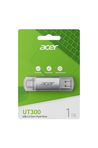 Acer 128gb Usb 3.2 Ut300-128gb Usb-a+usb-c Çift Taraflı Metal Flash Bellek Kdo