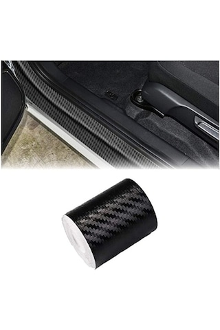 5cmx5mt Siyah Karbon Şerit Folyo Araç Kapı Direk Eşik Çıta Kapl
