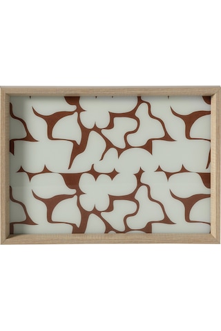 Mudo Home Soft Brown Dekoratif Tepsi 31x42 Cm Bej