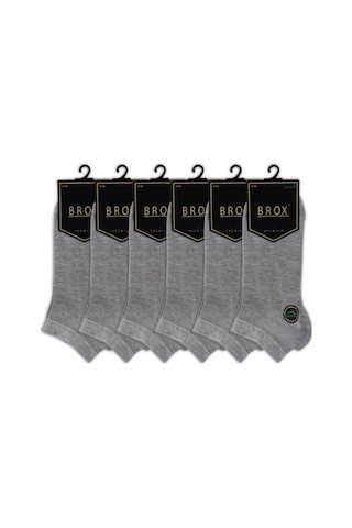 Brox Erkek Asorti Bambu Dikişsiz Parfümlü Patik 6'Li Çok Renkli Siyah