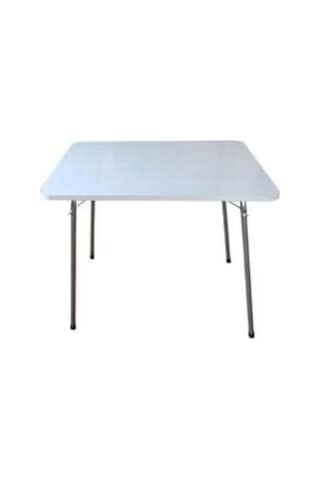 Beyaz Katlanır Masa Balkon Bahçe Kamp Piknik Masası 45 x 60 CM Beyaz