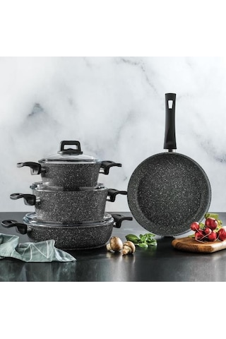 Schafer New Stark 7 Parça Granit Tencere Seti Antrasit 02