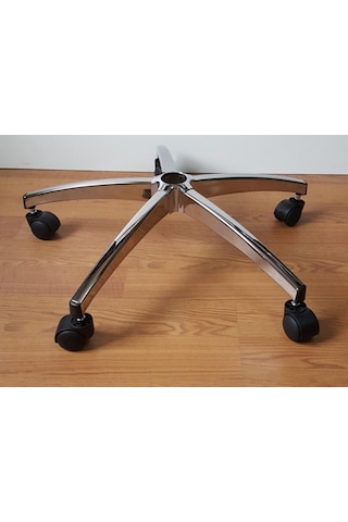 Kamusalmarket Oyuncu Koltuğu Krom Yıldız Ayak Çap 70 Cm Tekerlekli 150 Kg