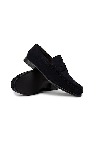 Deery Hakiki Süet Lacivert Erkek Loafer Ayakkabı - 01510mlcvc06 Lacivert